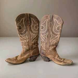 Durango Women's Crushed Brown Cowgirl Western Boots 7.5M RD3514 Emb